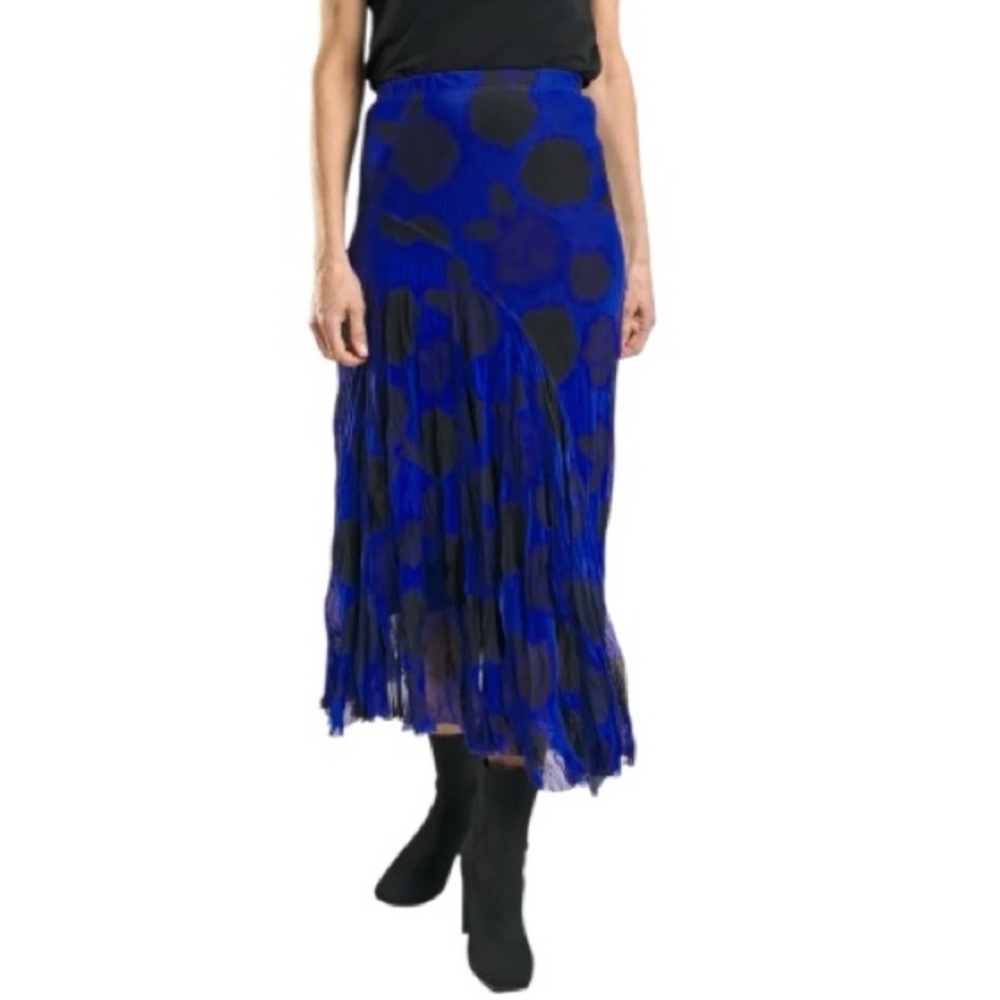 Alembika Kusama Swing Midi Skirt Royal Blue Black Polka Dot Plus Size 6 US 16-18